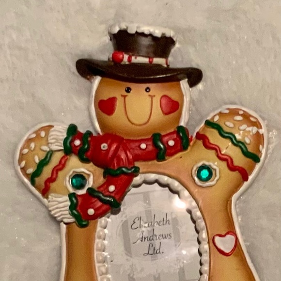 ☃️4/$22☃️ GINGERBREAD MAN PHOTO FRAME - BLACK HAT - Picture 4 of 4